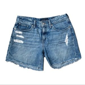 Lucky Brand The Boyfriend Short Mid Rise Distressed Fringe Hem Size 0/25